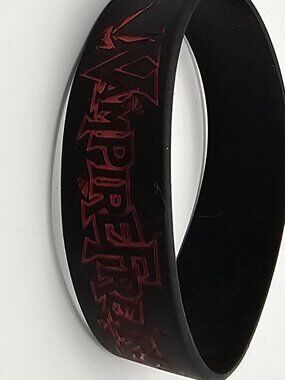 VampireFreaks Silicone Wristband, Black/Red, Y2K Emo Goth Hot Topic Era, Vintage